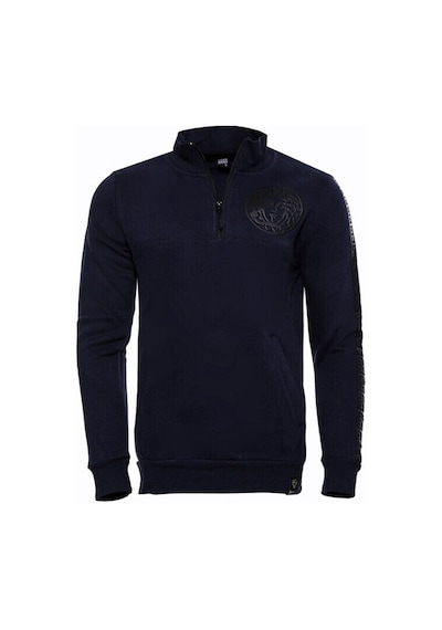 Wessi Lacivert Fermuarlı Baskılı Sweatshirt Lacivert