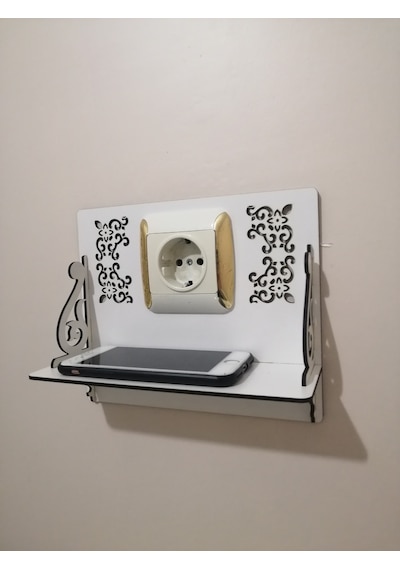 Ahşap Priz Telefon Tutucu