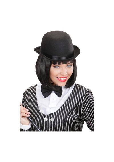 Mey İthalat Charlie Chaplin Stil Yetişkin Şapkası Siyah Melon Parti Şapkası