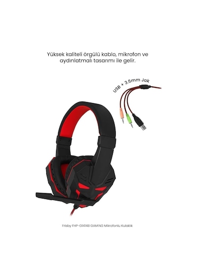 Ayrex Frisby Fhp-g1414b 3.5mm+usb Kablolu Oyuncu Kulaklığı
