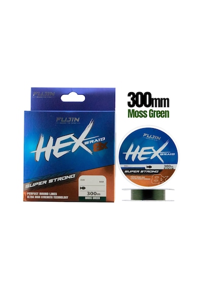 Fujin Hex Braid 8x 300mt Moss Green Pe İp Misina 0.14mm