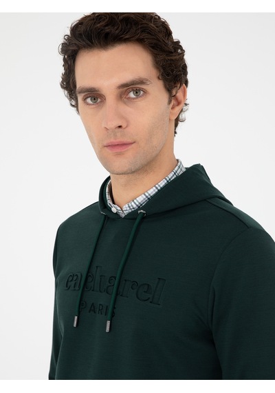Zümrüt Regular Fit Kapüşonlu Sweatshirt Yeşil