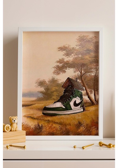 Sneaker Ayakkabı Çerçeveli Tablo Ev Ofis Ve Ayakkabı Mağazası Dekoru Modifiye Sanat