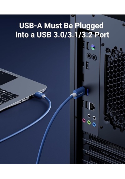 5 M Usb-c Vr Kablo Quest2/quest Pro/pico 4 Uyumlu Yüksek Hızlı Bağlantı Kablosu Mavi