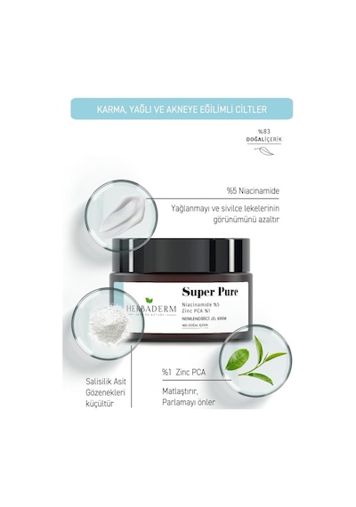 Herbaderm Super Pure Nemlendirici Jel Krem 50 ML