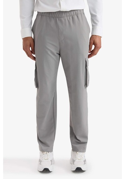 Defacto Defactofit Standart Fit Kargo Cepli Standart Paça Dokuma Sporcu Jogger F2308ax25wngr67 Gri