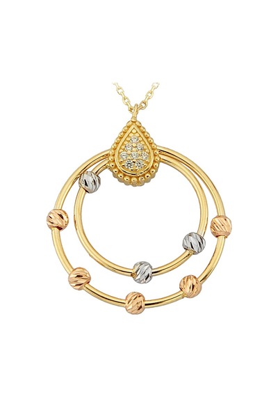 Altın Dorika Toplu Damla Kolye G10580
