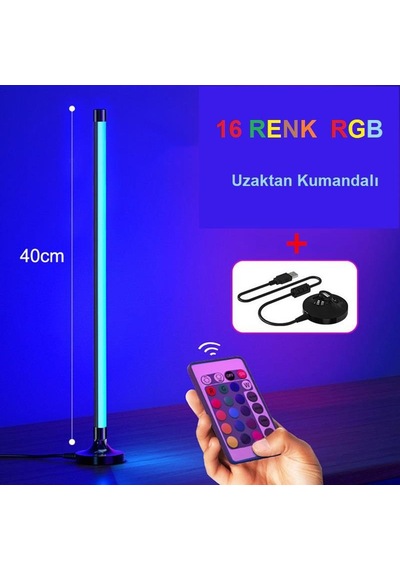 UpWay Dolgu Led Işık Usb 16 Renk Kumandalı 40 Cm Rgb Aydınlatma G Çok Renkli