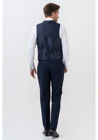 White Stone Amsterdam D0115 Slim Fit 6 Drop Şal Yaka Damatlık Takım Elbise K.Laci - 48 Koyu Lacivert