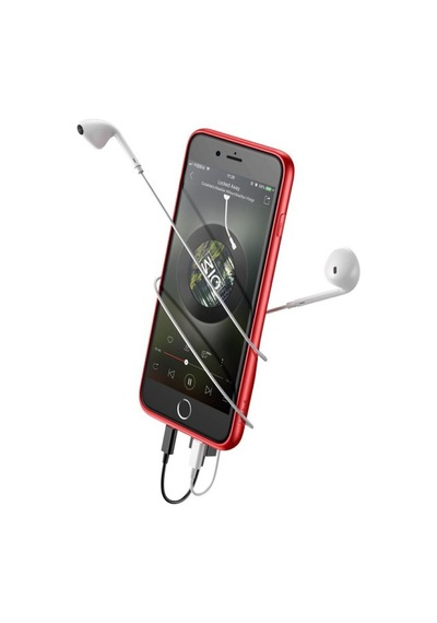 Baseus Apple Uyumlu iPhone 7 / 8 İle Şarj Ve Kulaklık Girişli Audio Case Kılıf Kırmızı