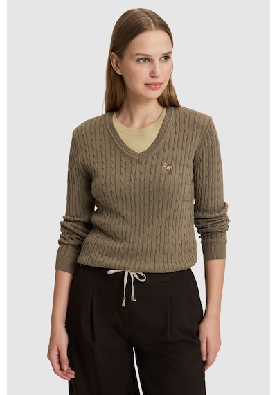 U.S. Polo Assn. Kadın Haki Basic Kazak 50327575-vr027