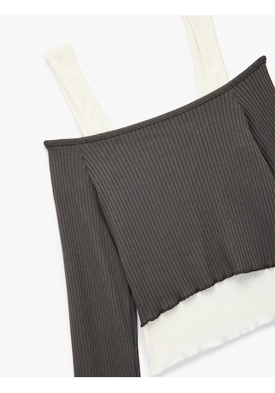 Koton Omzu Açık Uzun Kollu Atlet Detaylı Crop Tişört Gri 6wal10100ık Gri Koton Omzu Açık Uzun Kollu Atlet Detaylı Crop Tişört Gri 6wal10100ık Gri