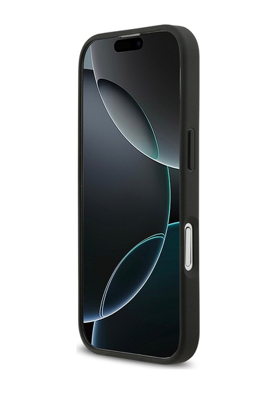 Apple Uyumlu iPhone 17 Kılıf Lacoste Lisanslı M-safe Özellikli Pu Pike Desenli Metal Logolu Kartlıklı Kapak Siyah Siyah