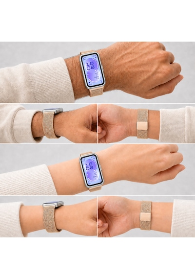 Huawei Band 11 / 11 Pro İle Uyumlu Manyetik Milanese Loop Metal Kordon