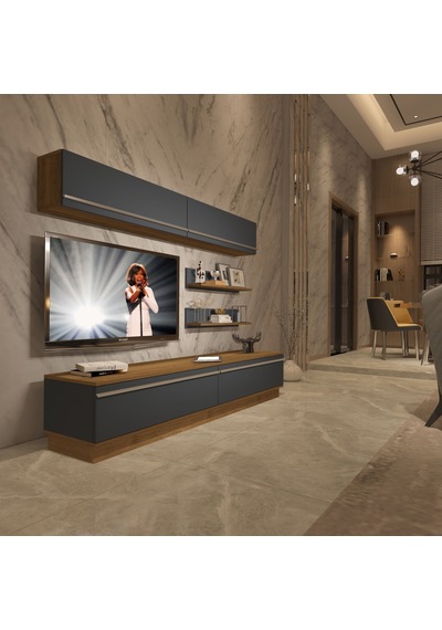 Decoraktiv Eko 5b Mdf Std Tv Ünitesi Tv Sehpası Pera - Antrasit