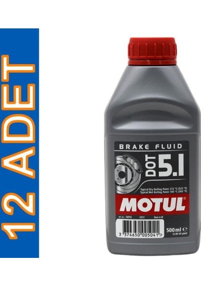 Motul Dot 5.1 500 Ml Tam Sentetik Fren Hidrolik Yağı 12 Adet