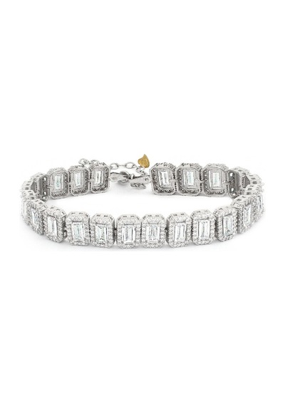 Brezza Lusso Jewelry Baget Pırlanta Işıltılı Su Yolu İthal Kadın Gümüş Bileklik