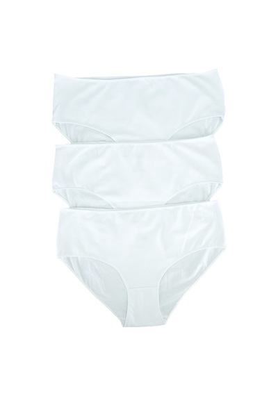 Must Have 3'lü Organik Pamuk Yüksek Bel Slip Külot Beyaz