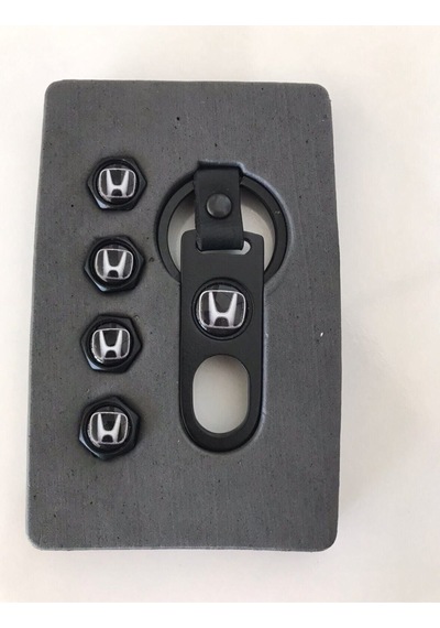 Honda Logolu Civic Fc5 Crv 4 Adet Metal Sibop Kapagı Ve Anahtarlık Seti