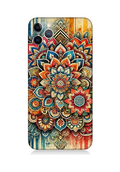 Apple Uyumlu iPhone 11 Pro Mistik Mandala Deseni Ruhu Desenli Silikon Kılıf Çok Renkli