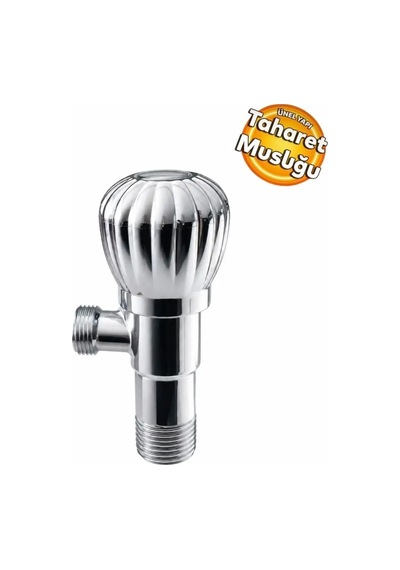 Çevirmeli Metal Taharet Musluğu Krom Kaplama 1/2 İnç Wc Klozet Rezervuar Ara Musluğu Vanası Model 4