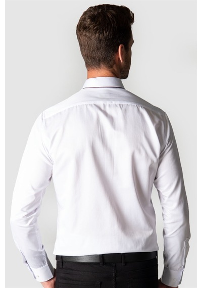 Tudors Modern Slim Fit Dar Kesim Düz Erkek Gömlek-23903 Beyaz