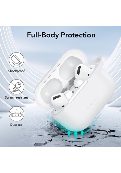 Apple AirPods Uyumlu Pro / Pro 2 Bounce Carrying Kılıf Beyaz