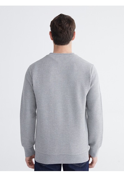 Lcwaıkıkı Classic Gri Bisiklet Yaka Erkek Sweatshirt