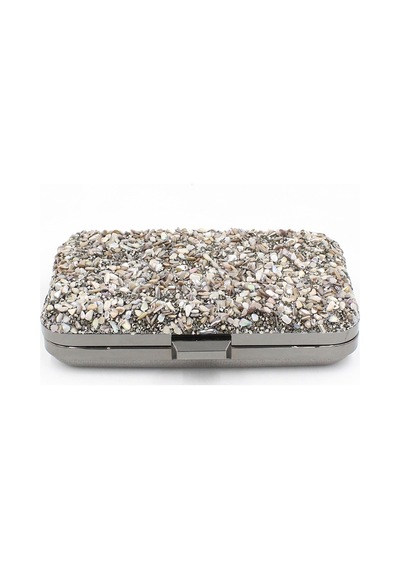 Chantaky 032 1700 Platin Taşlı Abiye Çanta Gece Çantası Clutch Platin