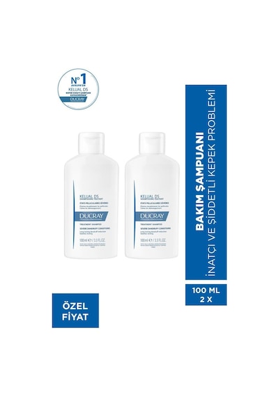 Ducray Kelual Ds İnatçı ve Şiddetli Kepek Karşıtı Şampuan 2 x 100 ML