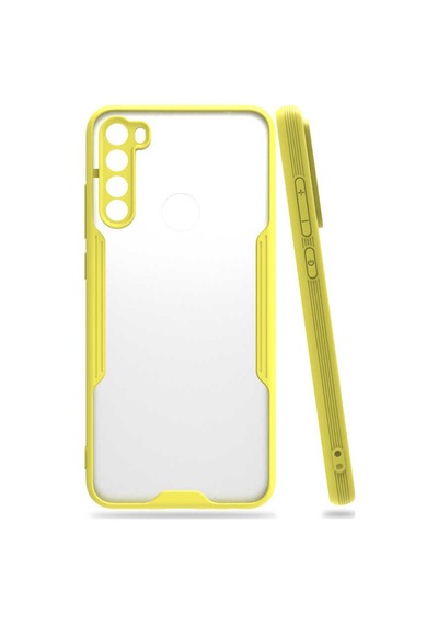 Redmi Note 8 Kılıf Parfe Kenarları Pastel Renk Silikon Kılıf Sarı