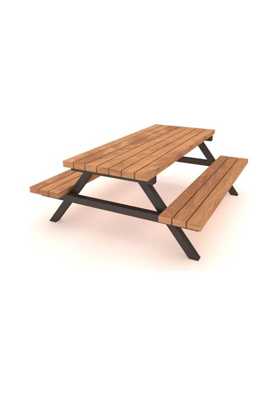 Kent Ve Bahçe Mobilyaları Ahşap Piknik Masası, Metal Gövdeli 180 Cm Çok Renkli Kent Ve Bahçe Mobilyaları Ahşap Piknik Masası, Metal Gövdeli 180 Cm Çok Renkli