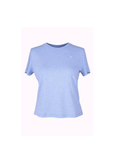 Trender Kurdele Baskı Mavi Kadın T-shirt 6719