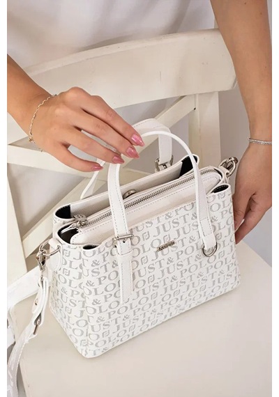 Just Polo Kadın Günlük Kullanıma Uygun Ayarlanabilir Askılı Şık El Ve Omuz Çantası Shoulder Bag Beyaz