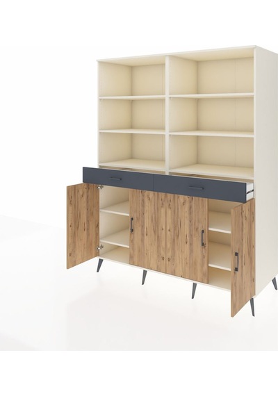Kronos Gardrop 10 Raflı 2 Çekmeceli 4 Kapaklı 176x59x221 Aytaşı-çam/antrasit Çam/antrasit Kronos Gardrop 10 Raflı 2 Çekmeceli 4 Kapaklı 176x59x221 Aytaşı-çam/antrasit Çam/antrasit
