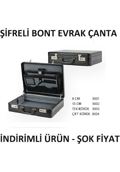 Körüklü Şifreli Bont Evrak Çantası Şifreli Çanta Evrak Bont Çanta Siyah