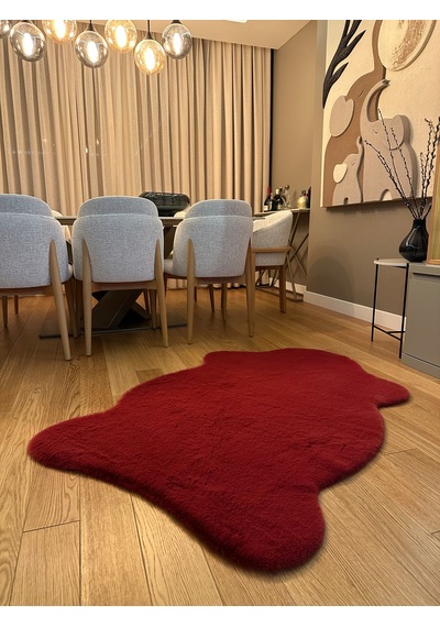 Ultra Soft Bordo Yumuşak Dokulu Peluş Halı Tek Kafa Post
