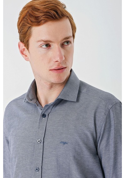 İmza Gri Uzun Kollu Oxford Cepsiz Pamuklu Klasik Slim Fit Dar Kesim Gömlek 1004240235-gri Gri