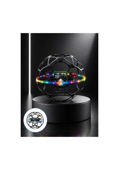 R34 360 Korumalı Futbol Top Drone Hd Kameralı Led Işıklı Yükseklik Sabitlemeli Uzaktan Kumandalı Akıllı Drone - 894940882