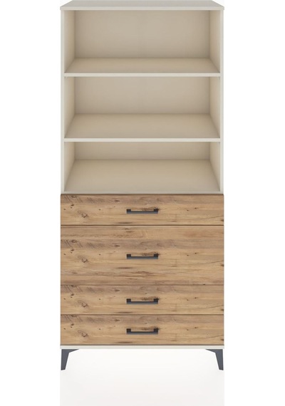 Hyperion Dolap 3 Raflı 4 Çekmeceli 88x44x195 Aytaşı-çam Aytaşı