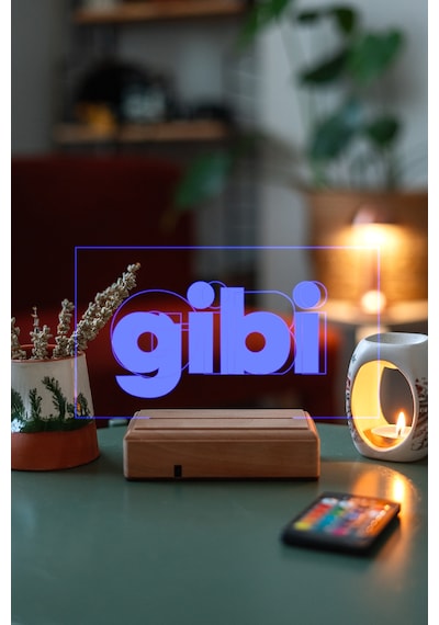 Gibi Dizi 16 Renk Kumandalı 3d Gece Lambası Çok Renkli