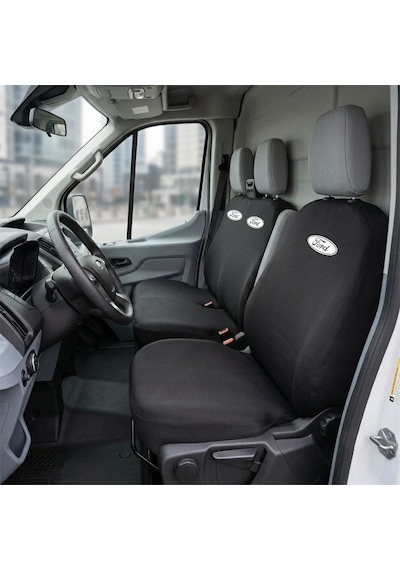 Ford Transit Siyah Penye Oto Koltuk Kılıfı - Marka Logo Baskılı