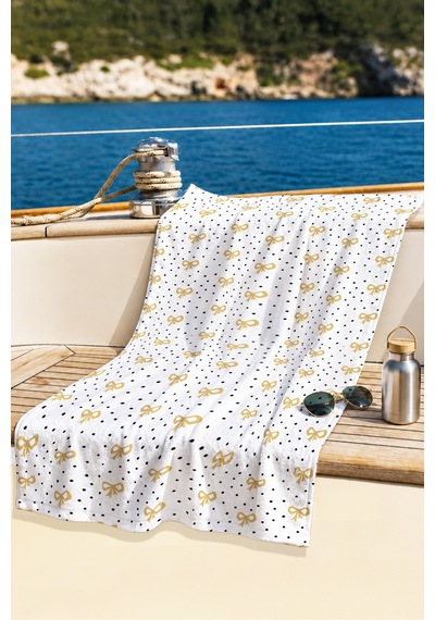 Fiyonk Temalı Puantiyeli Beyaz Plaj Havlusu - Minimalist Altın Siyah Hızlı Kuruyan Mikrofiber Havlu Kumlu Menekşe Fiyonk Temalı Puantiyeli Beyaz Plaj Havlusu - Minimalist Altın Siyah Hızlı Kuruyan Mikrofiber Havlu Kumlu Menekşe
