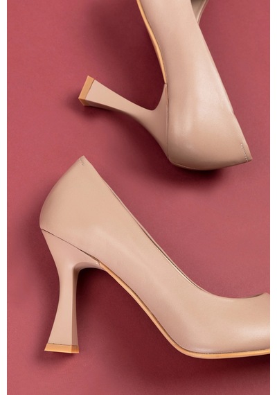 Gondol Kadın Hakiki Deri Stiletto Ayakkabı Şhn.861 Vizon