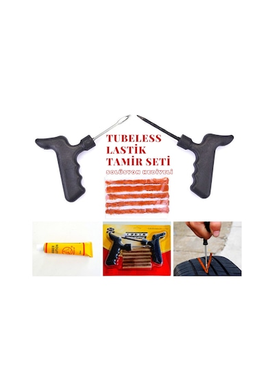 Tubeless Dublex Dış Lastik Tamir Seti-Lastik Fitil Kiti-5 Fitilli