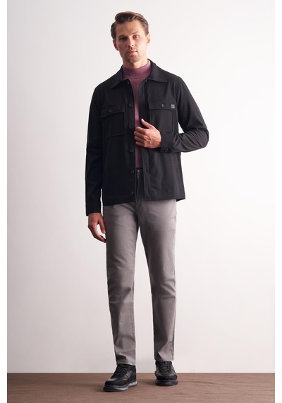 İmza Siyah Polo Yaka Düz Yırtmaçsız Esnek Casual Mont 1007255150 Siyah