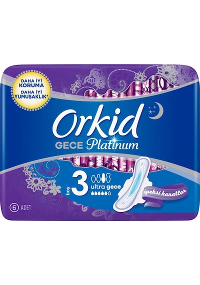 Orkid Platinum Gece Hijyenik Ped 6'lı