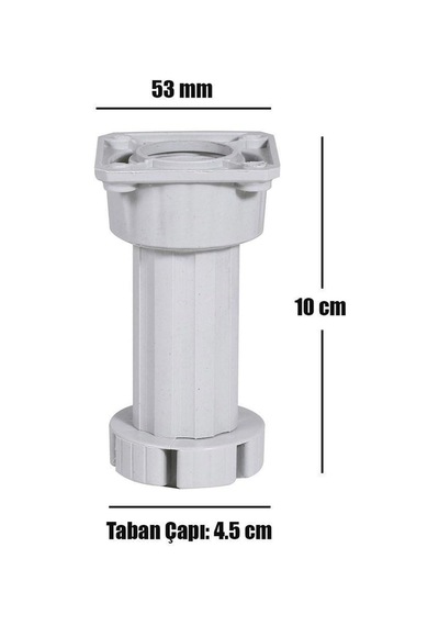 Feyzayapı Ayarlanabilir Dolap Mobilya Tezgah Puf Yükseltici Yükseltme Ayağı 10 Cm Gri Ayak 4adet 6395751