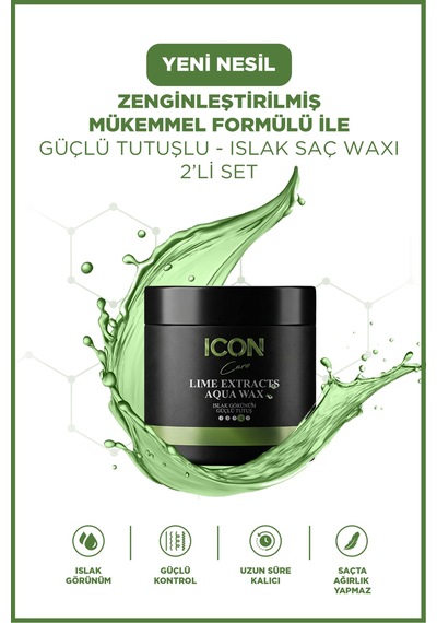 Iconcare Aloe Vera Aqua Wax Maximum Tutuş Parlak Görünüm Saç Waxı 2'li Set 150 Ml