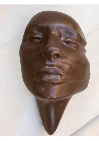 Soyut 3d Yüz Heykeli Modern Duvar Sanatı El Yapımı Dekoratif Mask 48x32 Cm Çağdaş Heykel Duvar